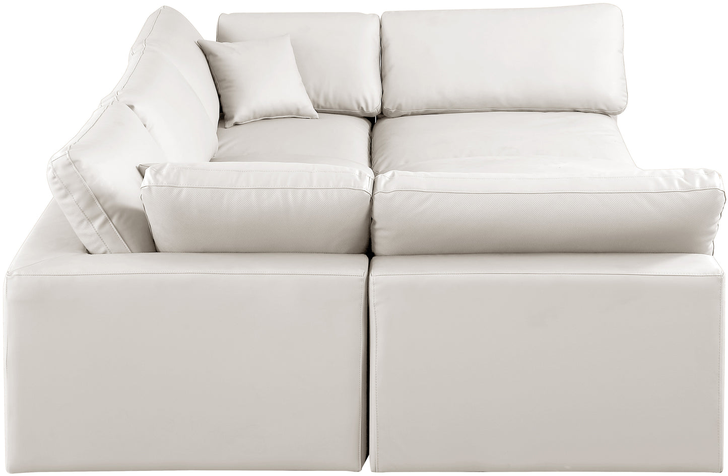 dolce cream faux leather modular sectional sec6c