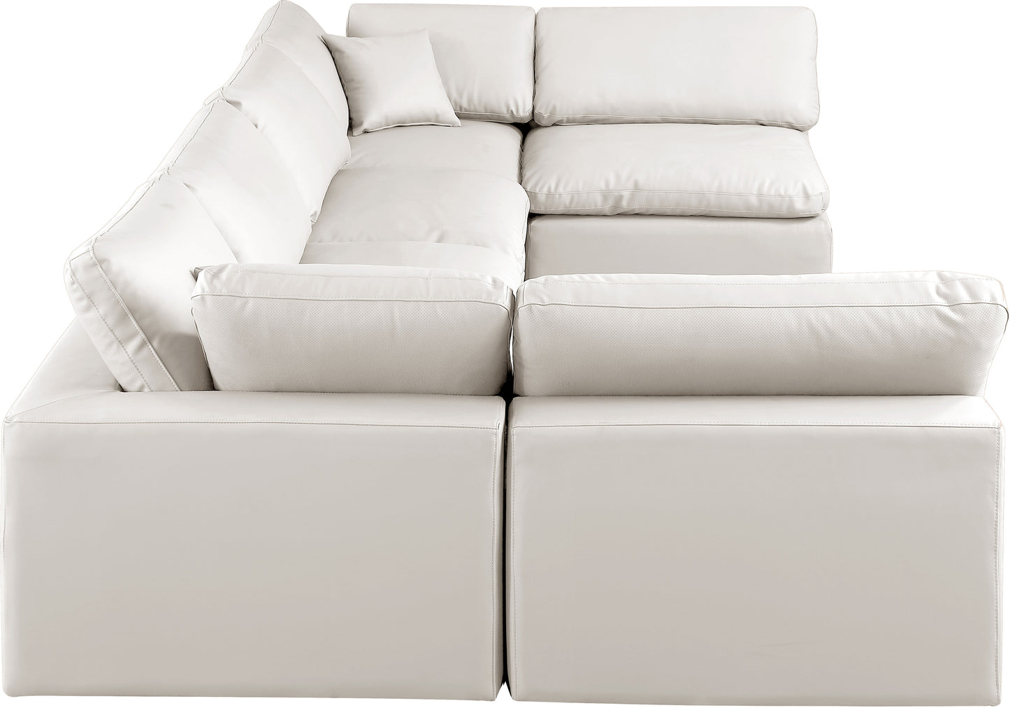 dolce cream faux leather modular sectional sec6d