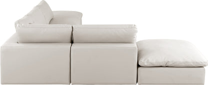 Dolce Cream Faux Leather Modular Sectional Sec6E