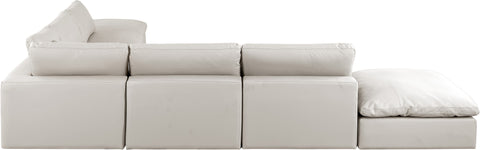 Dolce Cream Faux Leather Modular Sectional Sec7C