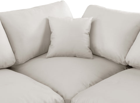 Dolce Cream Faux Leather Modular Sectional Sec7C