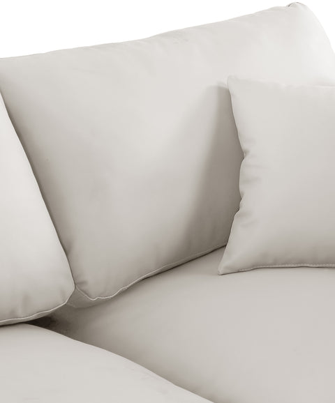 Dolce Cream Faux Leather Modular Sectional Sec7C
