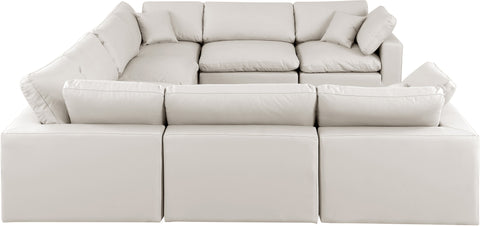 Dolce Cream Faux Leather Modular Sectional Sec8A