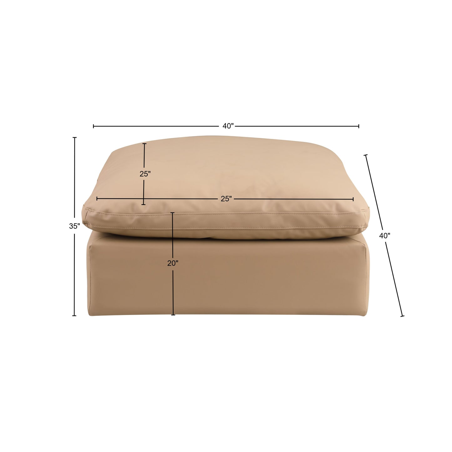 dolce tan faux leather modular ottoman ott