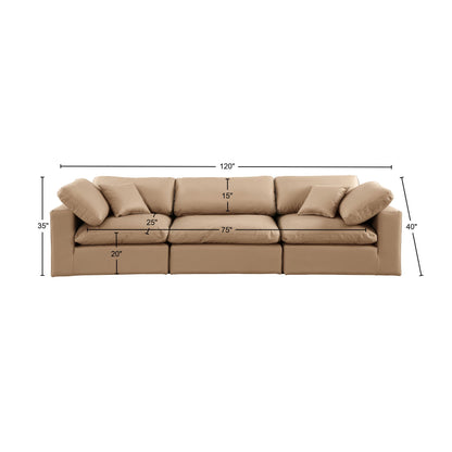 Dolce Tan Faux Leather Modular Sofa S119