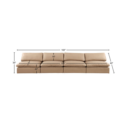 Dolce Tan Faux Leather Modular Sofa S156