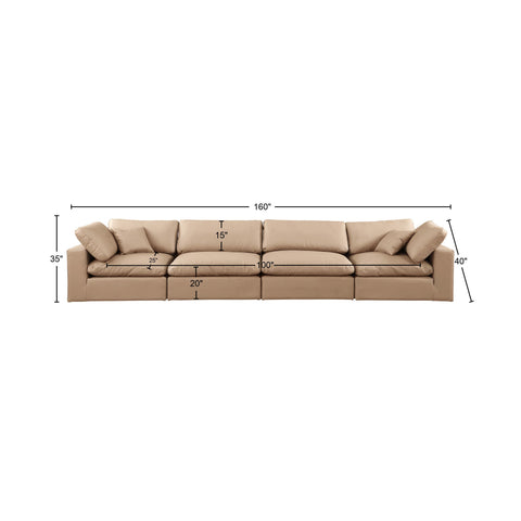 Dolce Tan Faux Leather Modular Sofa S158