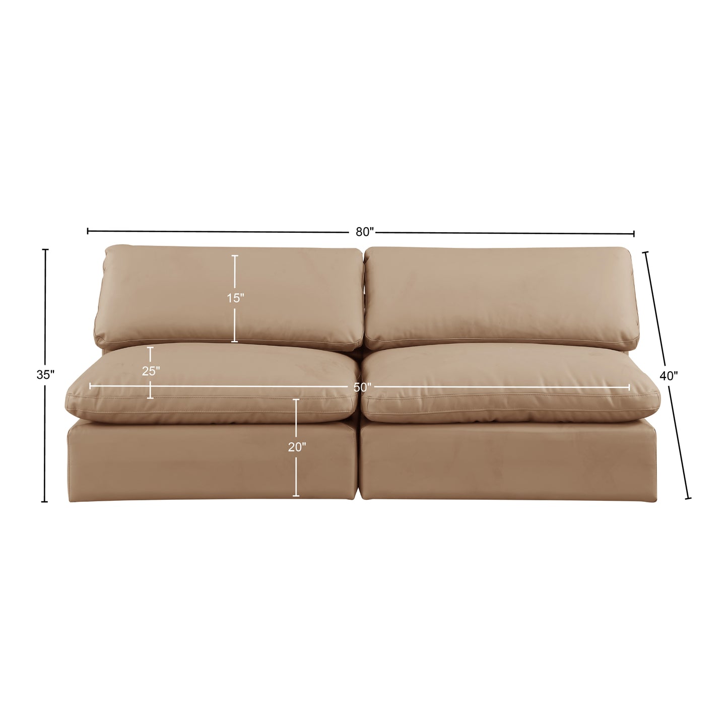 dolce tan faux leather modular sofa s78