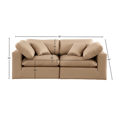 Dolce Tan Faux Leather Modular Sofa S80