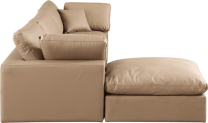 Dolce Tan Faux Leather Modular Sectional Sec4A