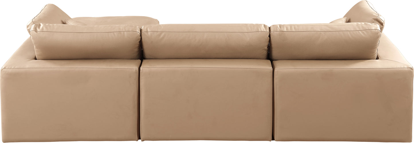 dolce tan faux leather modular sectional sec4a