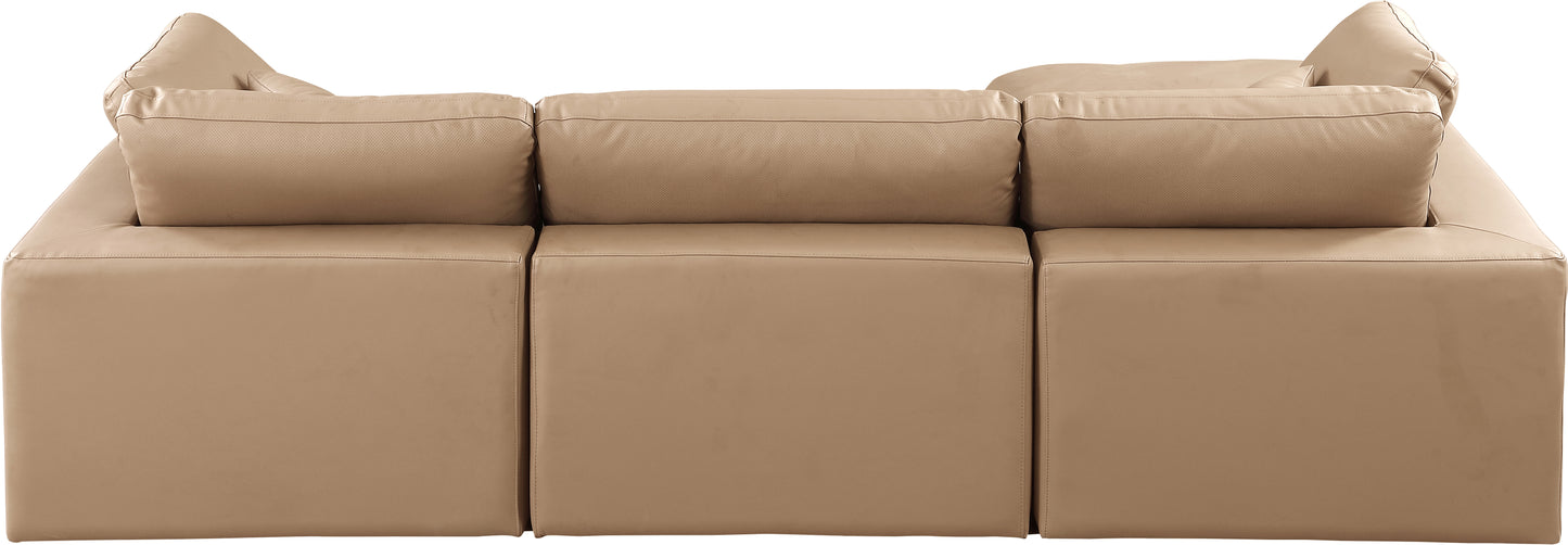 dolce tan faux leather modular sectional sec4a