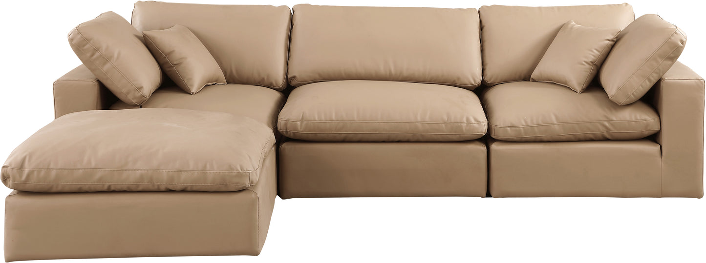 dolce tan faux leather modular sectional sec4a