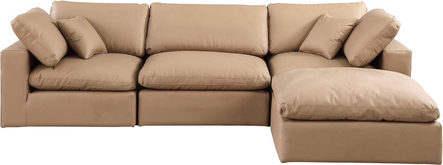 dolce tan faux leather modular sectional sec4a