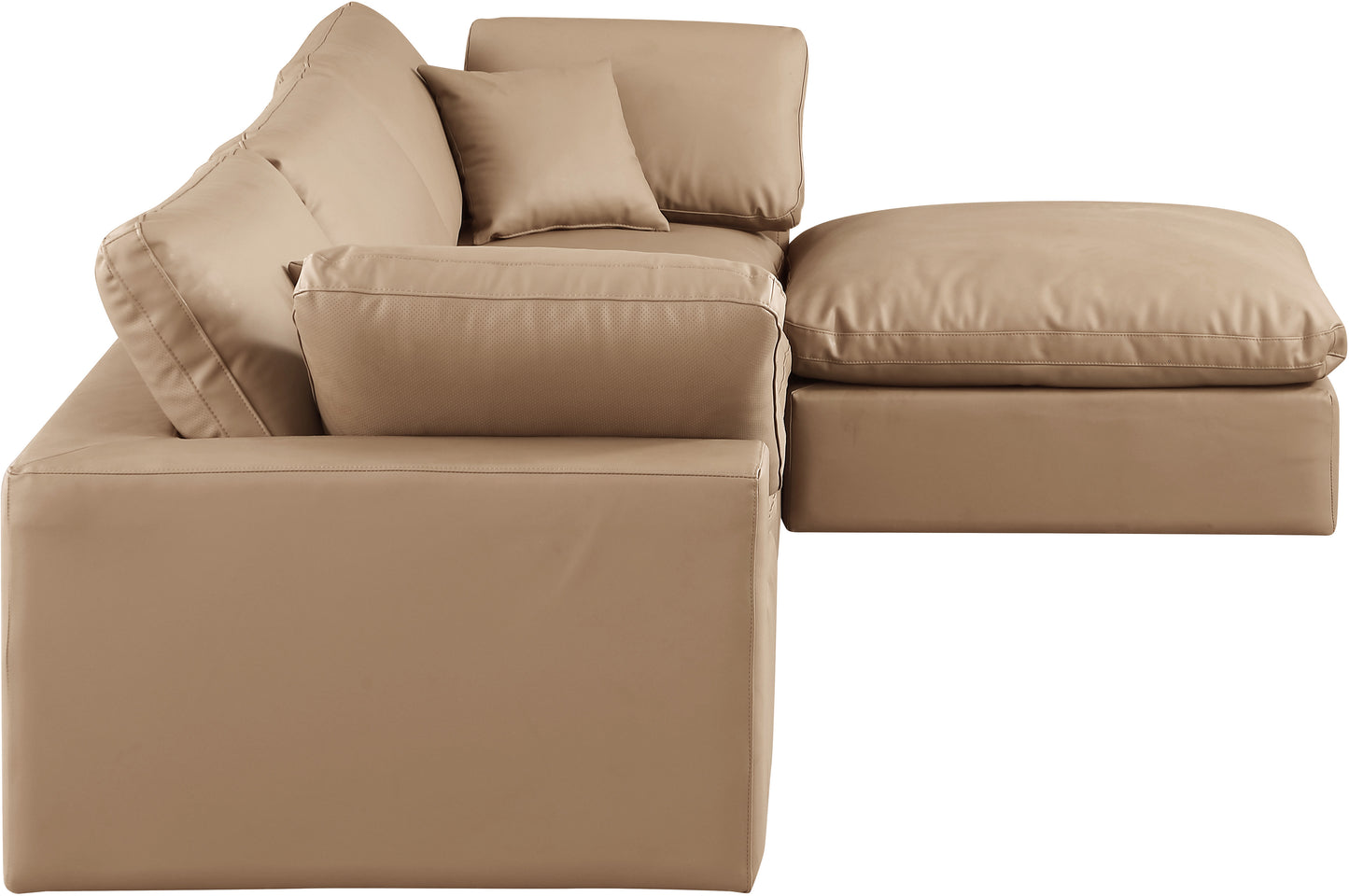 dolce tan faux leather modular sectional sec4a