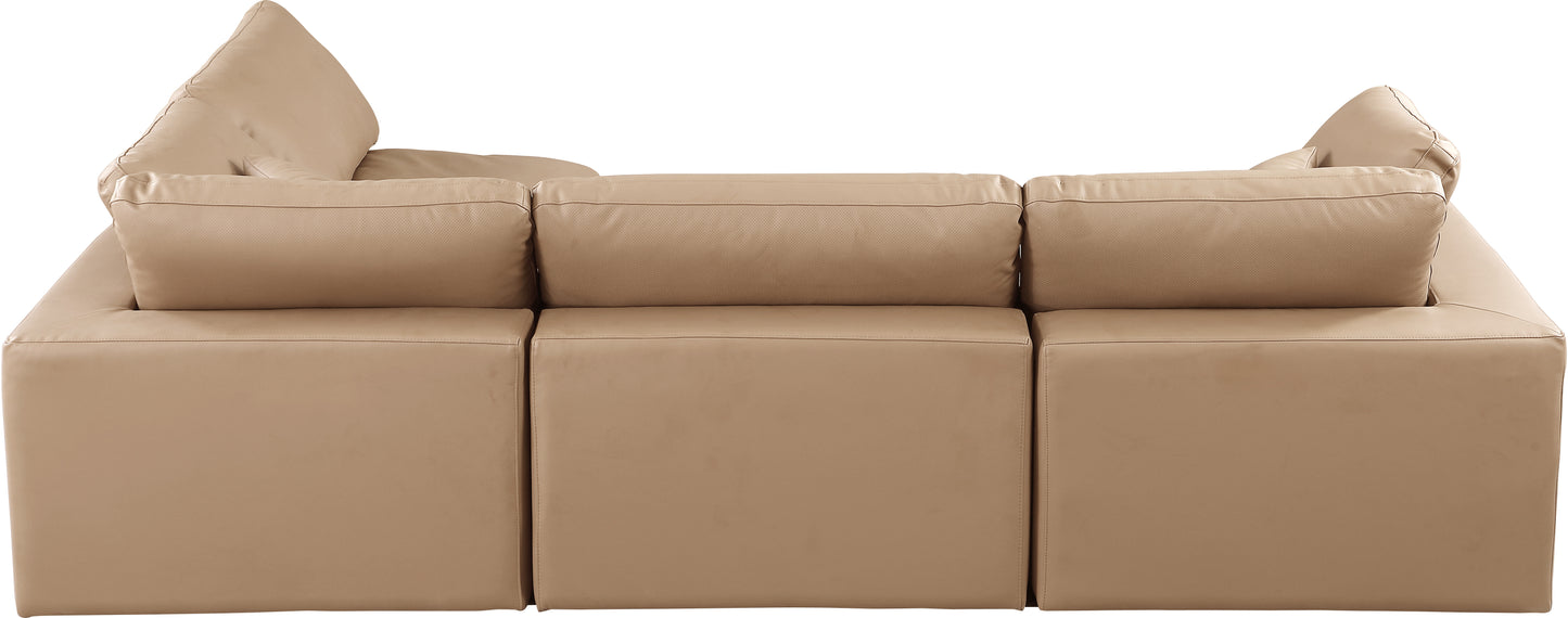 dolce tan faux leather modular sectional sec4b