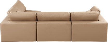 Dolce Tan Faux Leather Modular Sectional Sec4B