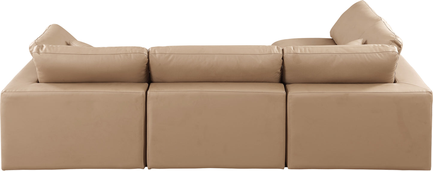 dolce tan faux leather modular sectional sec4b