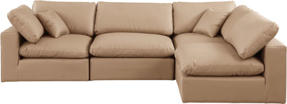 Dolce Tan Faux Leather Modular Sectional Sec4B