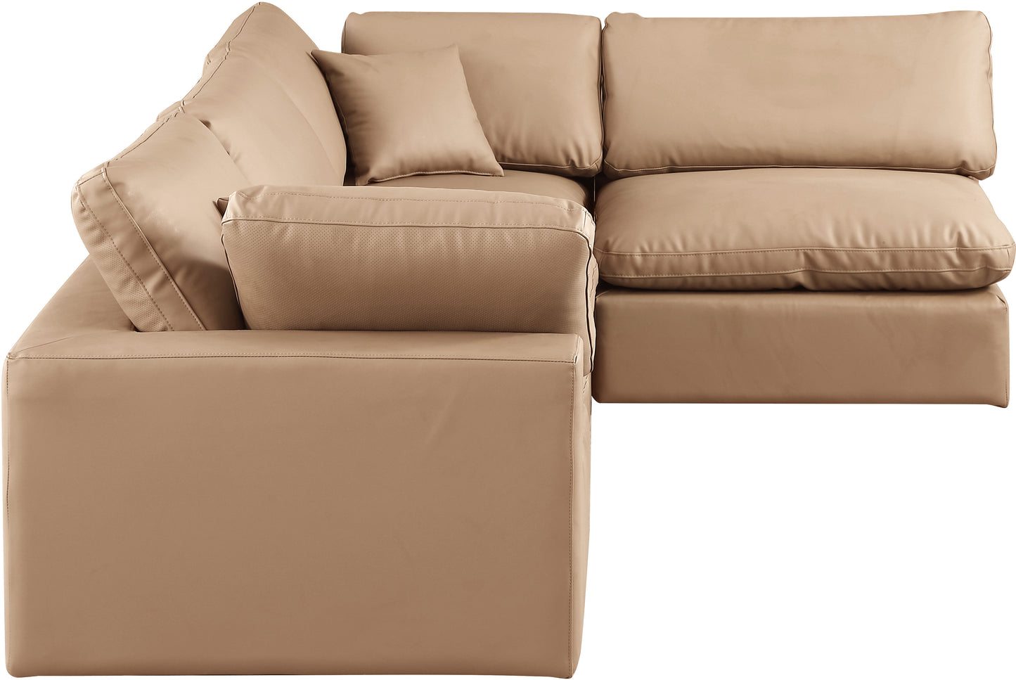 dolce tan faux leather modular sectional sec4b