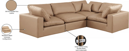 Asher Tan Vegan Leather Modular Sectional