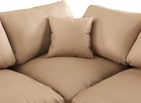 Asher Tan Vegan Leather Modular Sectional