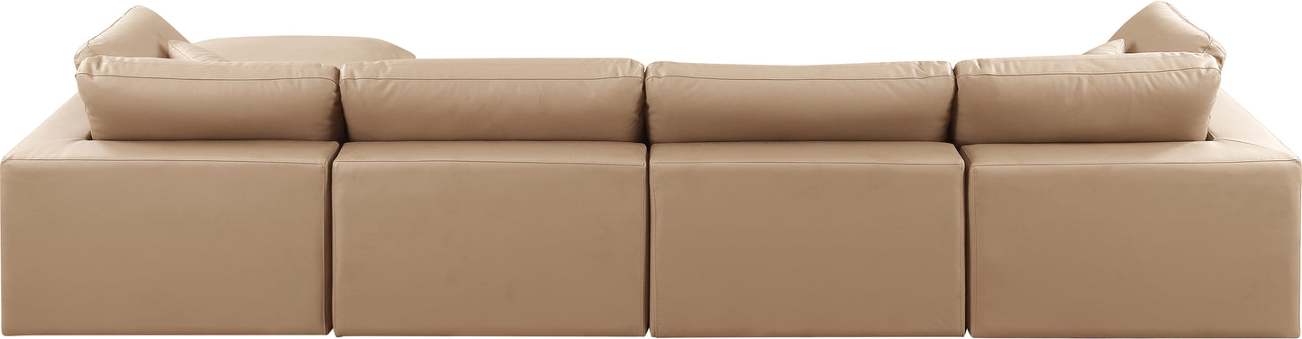 dolce tan faux leather modular sectional sec5a