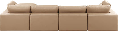 Dolce Tan Faux Leather Modular Sectional Sec5A