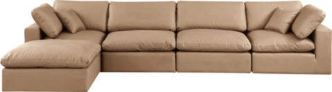 Dolce Tan Faux Leather Modular Sectional Sec5A
