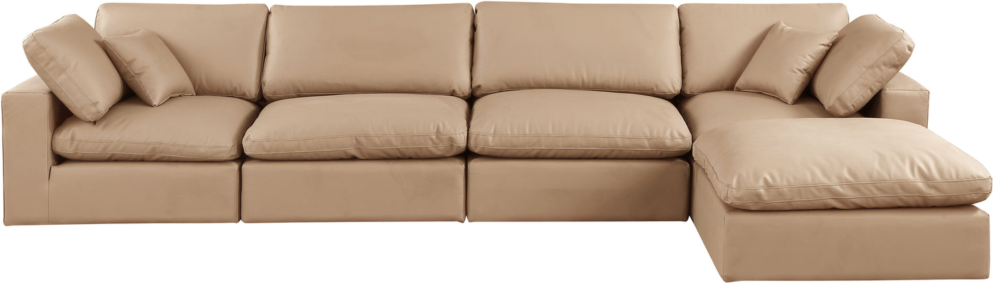 dolce tan faux leather modular sectional sec5a