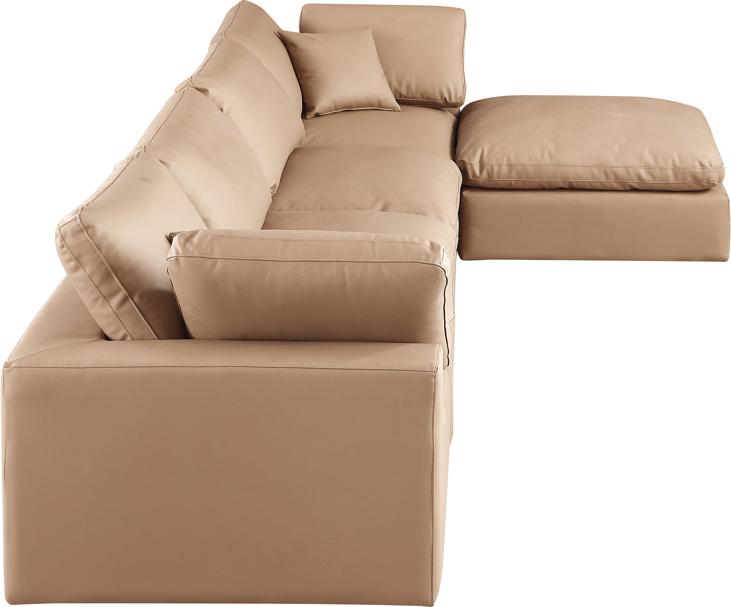 dolce tan faux leather modular sectional sec5a