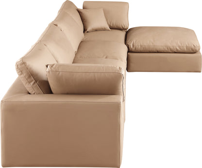 Dolce Tan Faux Leather Modular Sectional Sec5A