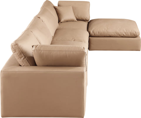 Dolce Tan Faux Leather Modular Sectional Sec5A