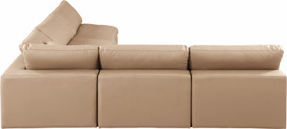 Dolce Tan Faux Leather Modular Sectional Sec5B