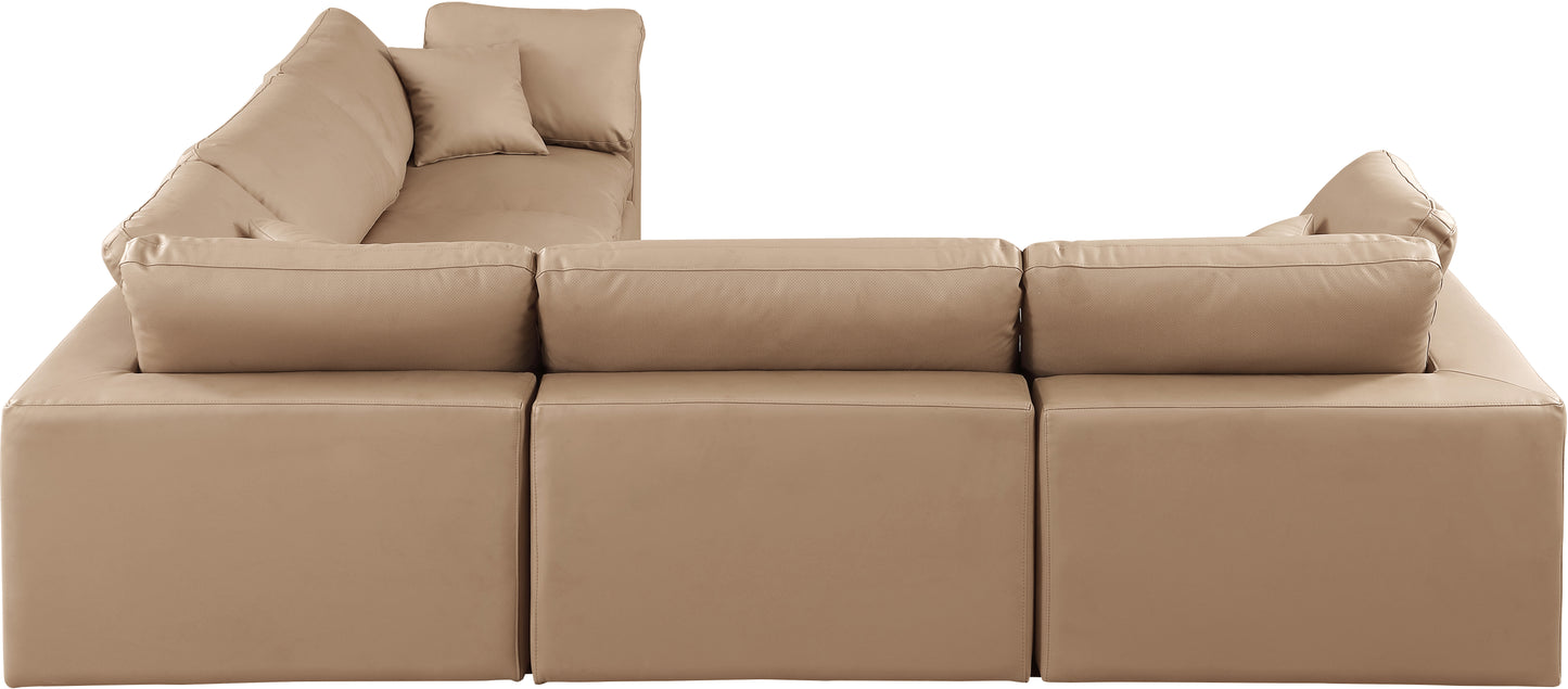 dolce tan faux leather modular sectional sec5c