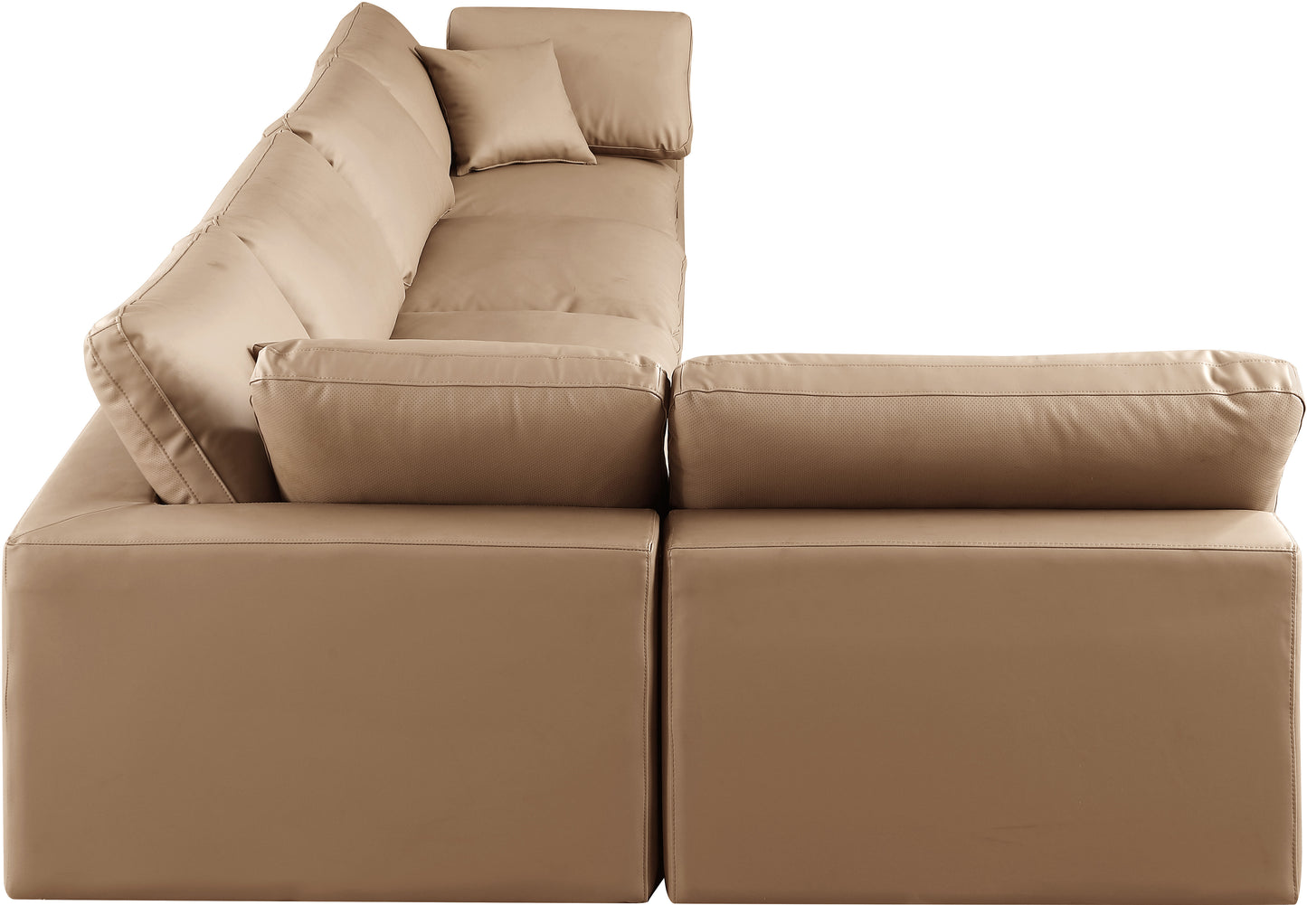 dolce tan faux leather modular sectional sec5d