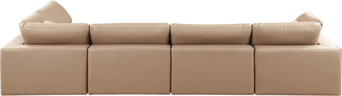 dolce tan faux leather modular sectional sec5d