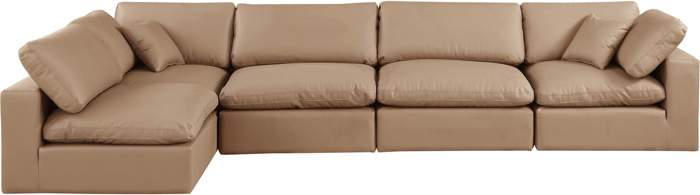 dolce tan faux leather modular sectional sec5d