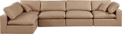 Dolce Tan Faux Leather Modular Sectional Sec5D