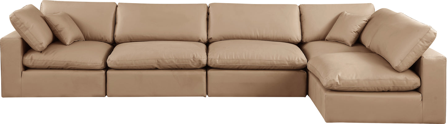 dolce tan faux leather modular sectional sec5d