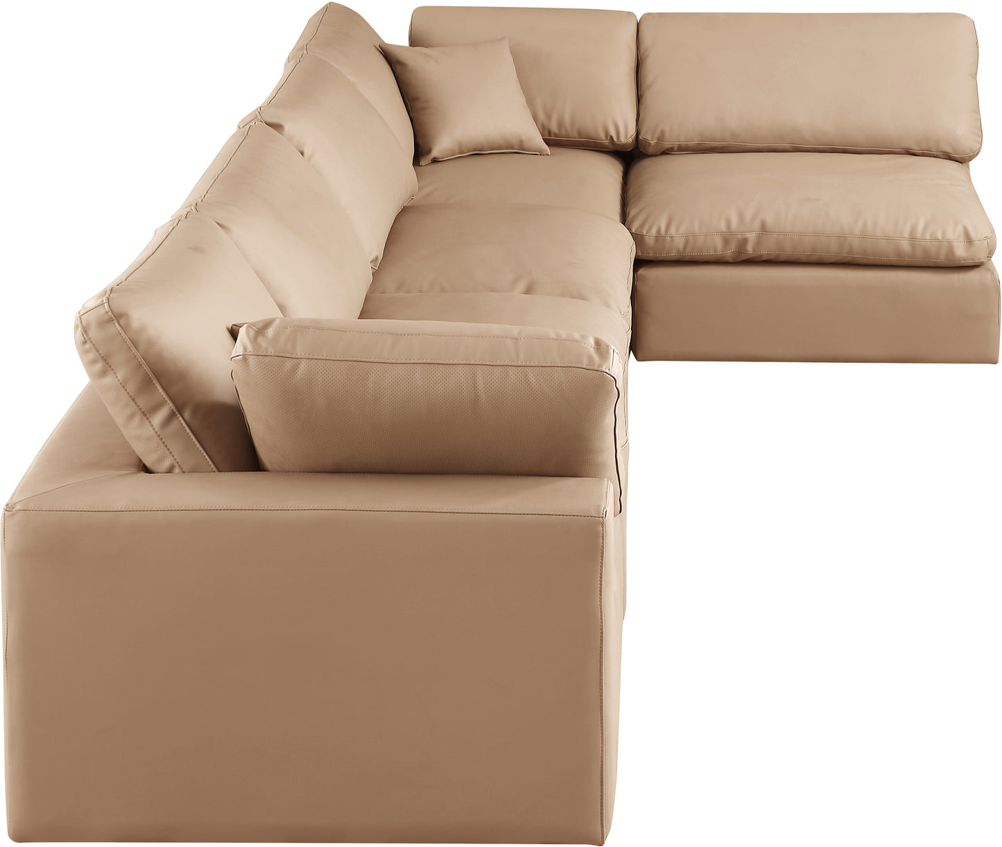 dolce tan faux leather modular sectional sec5d