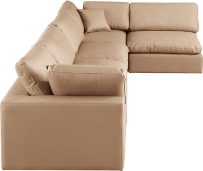 Dolce Tan Faux Leather Modular Sectional Sec5D