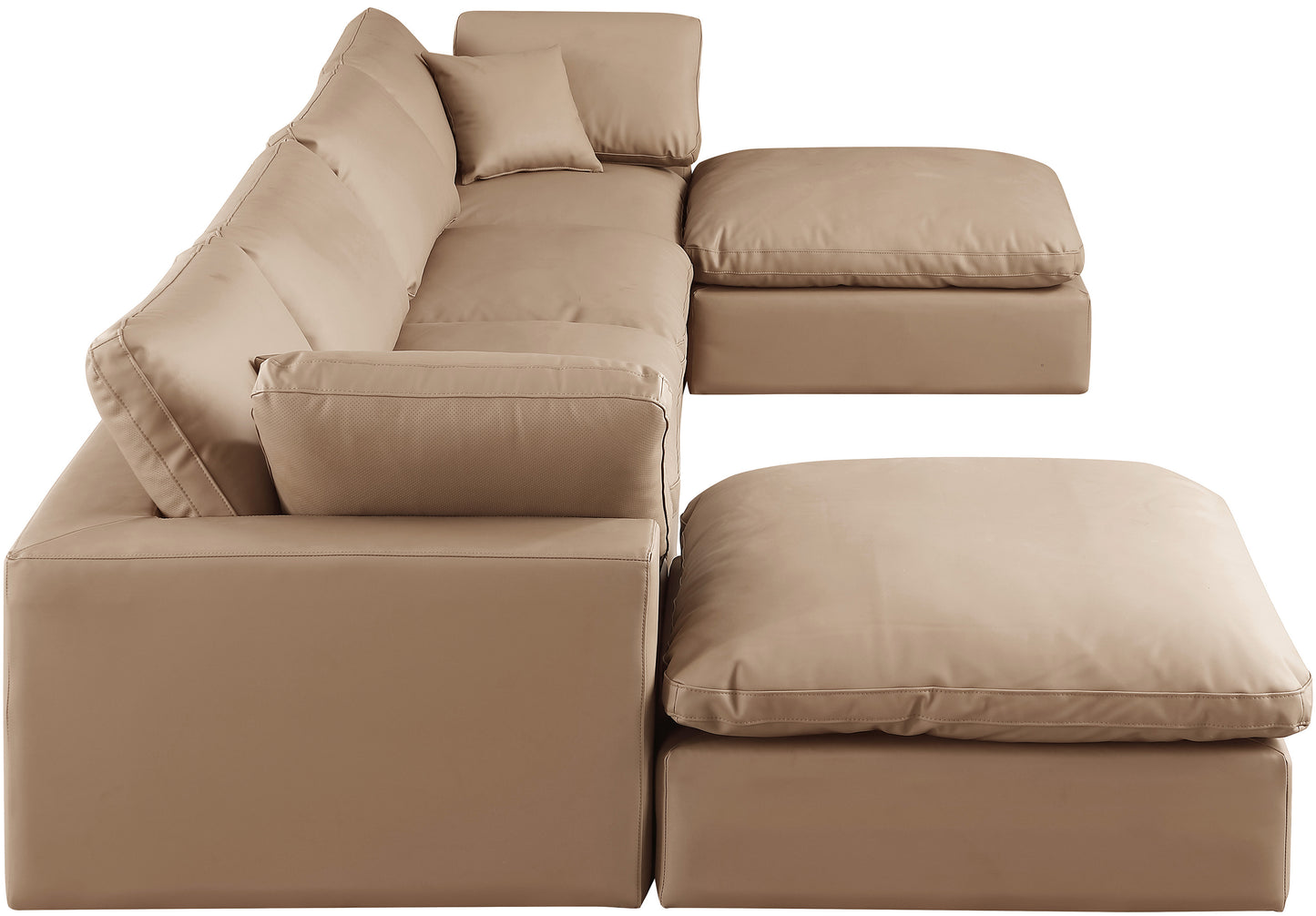 dolce tan faux leather modular sectional sec6b