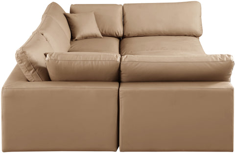Dolce Tan Faux Leather Modular Sectional Sec6C