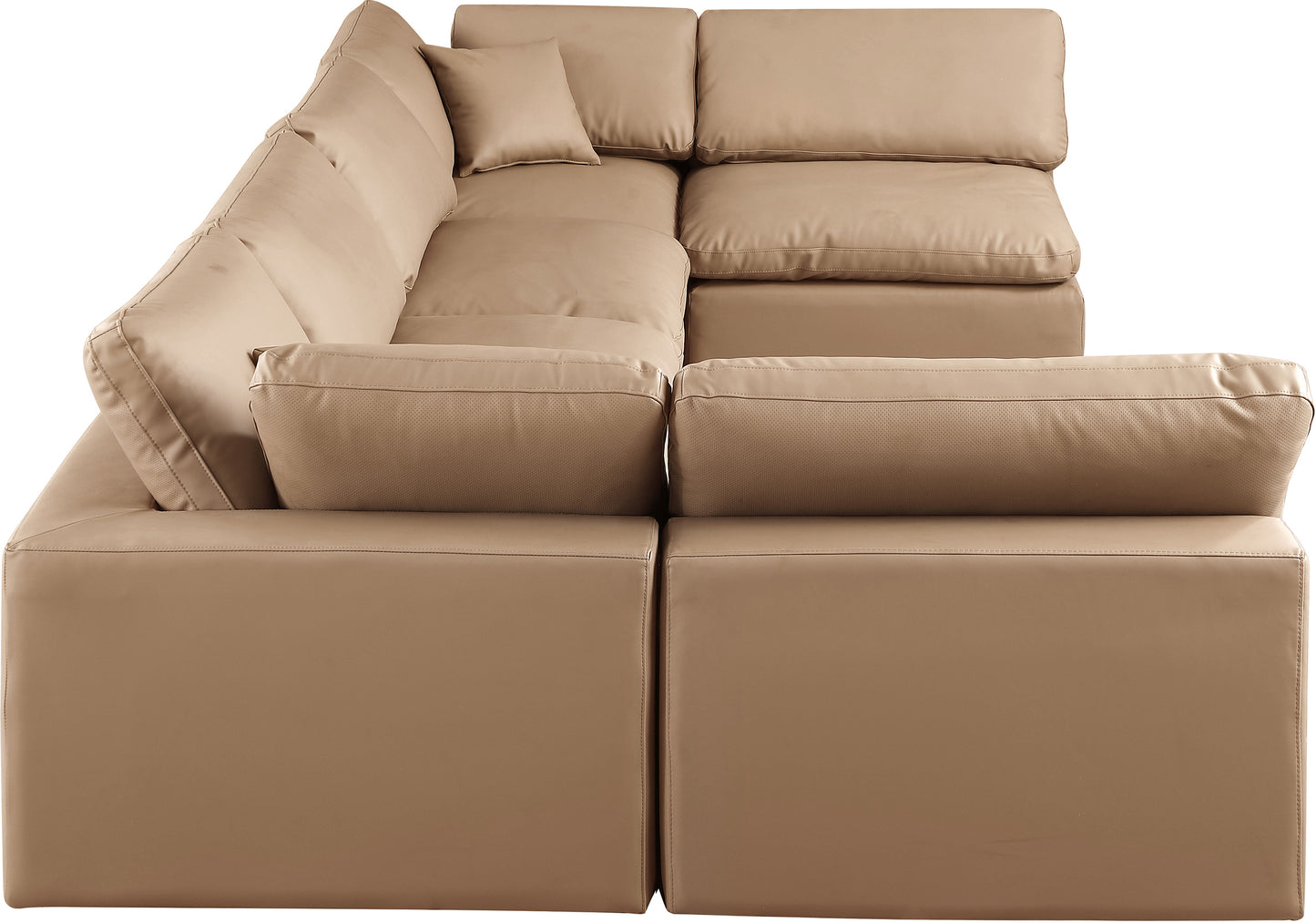 dolce tan faux leather modular sectional sec6d