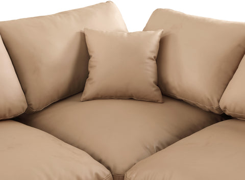 Dolce Tan Faux Leather Modular Sectional Sec6D