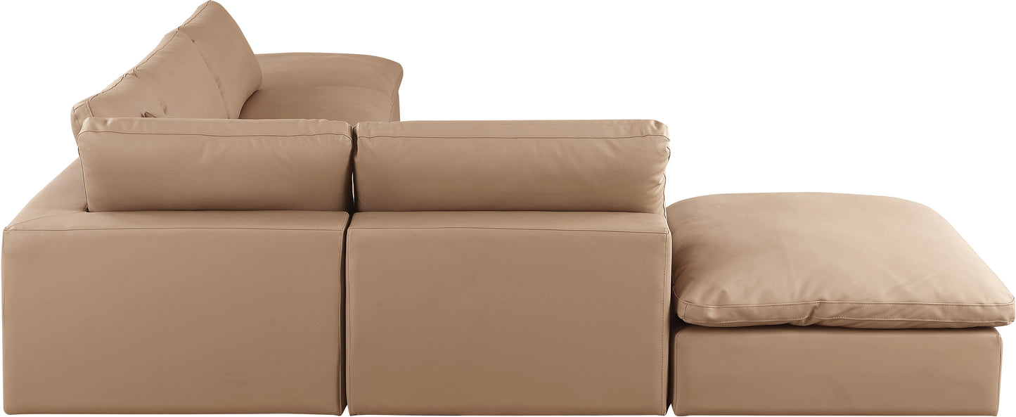 dolce tan faux leather modular sectional sec6e