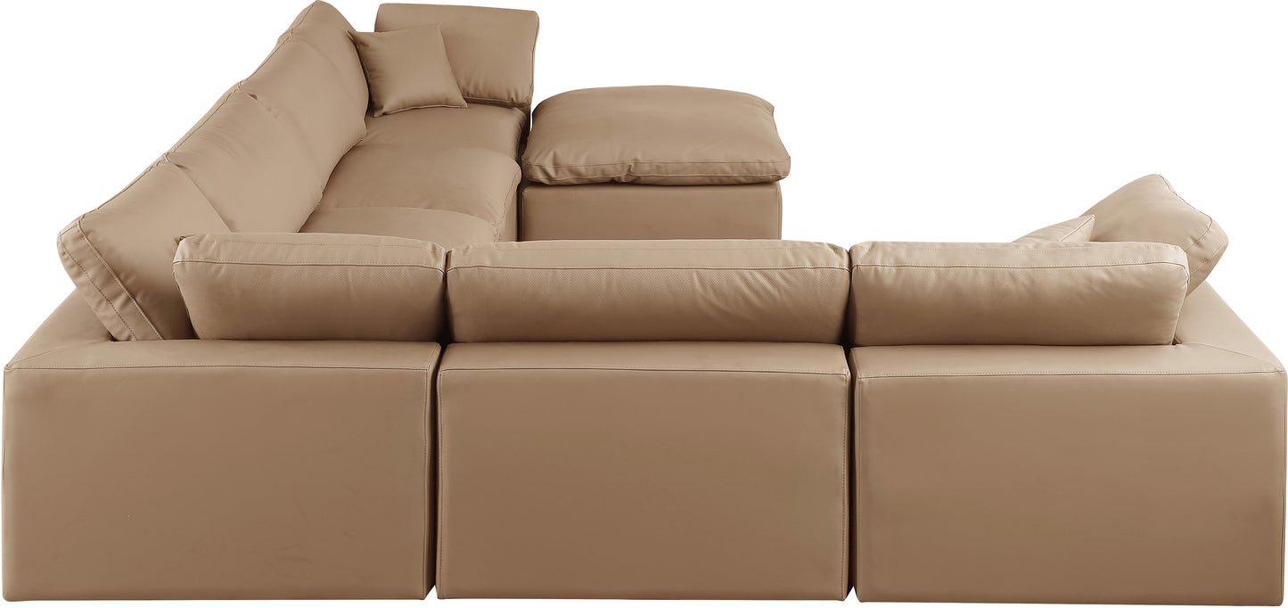 dolce tan faux leather modular sectional sec7a