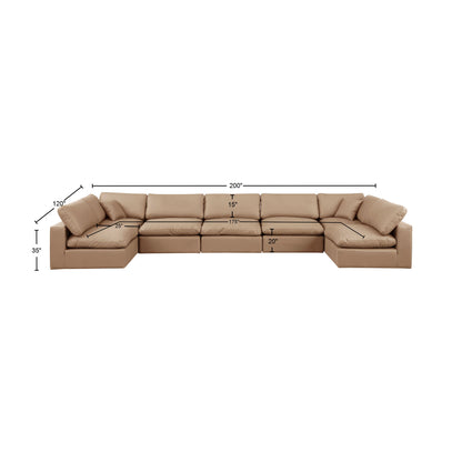 Dolce Tan Faux Leather Modular Sectional Sec7B