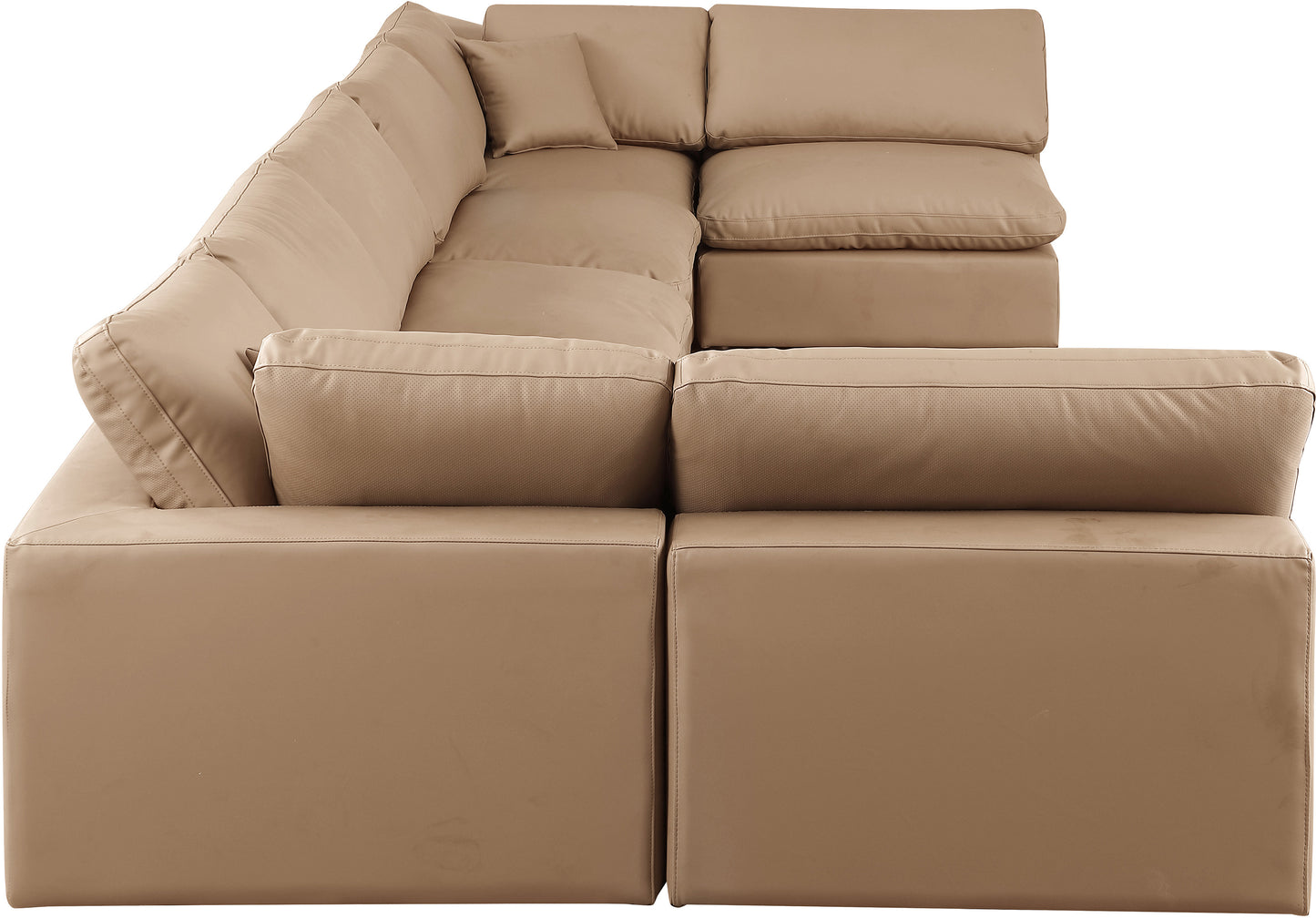 dolce tan faux leather modular sectional sec7b